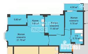 2-к квартира, вторичка, 81м2, 19/24 этаж
