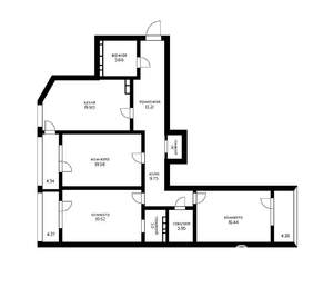 3-к квартира, вторичка, 117м2, 12/24 этаж