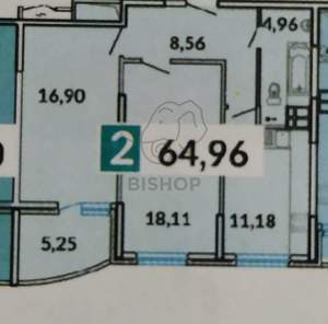 2-к квартира, вторичка, 65м2, 5/17 этаж