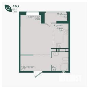 Студия квартира, вторичка, 29м2, 15/18 этаж