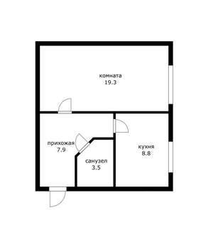 1-к квартира, вторичка, 40м2, 1/4 этаж