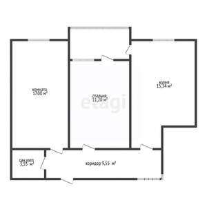 2-к квартира, вторичка, 57м2, 6/7 этаж