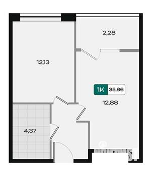 1-к квартира, вторичка, 36м2, 16/18 этаж
