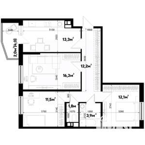 3-к квартира, вторичка, 74м2, 2/9 этаж