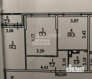 2-к квартира, вторичка, 52м2, 9/12 этаж