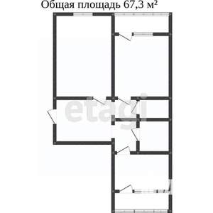 2-к квартира, вторичка, 68м2, 1/3 этаж