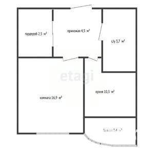 1-к квартира, вторичка, 38м2, 8/25 этаж