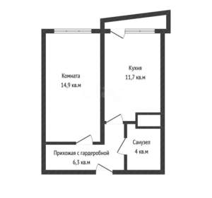 1-к квартира, вторичка, 37м2, 13/16 этаж
