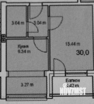 1-к квартира, сданный дом, 30м2, 6/7 этаж