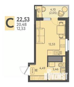 Студия квартира, вторичка, 23м2, 16/18 этаж