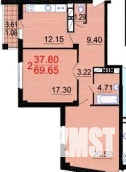 2-к квартира, вторичка, 70м2, 13/17 этаж