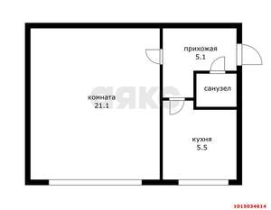 1-к квартира, вторичка, 33м2, 2/2 этаж
