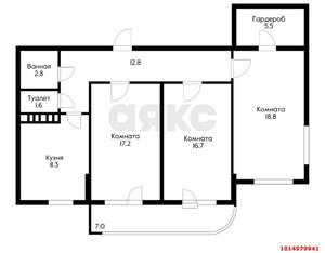 3-к квартира, вторичка, 87м2, 9/24 этаж
