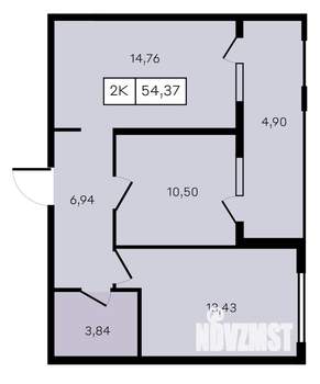 2-к квартира, вторичка, 54м2, 8/8 этаж