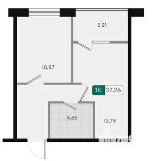 1-к квартира, вторичка, 37м2, 2/18 этаж