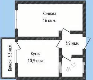 1-к квартира, вторичка, 36м2, 10/17 этаж