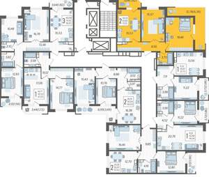 2-к квартира, вторичка, 71м2, 8/23 этаж