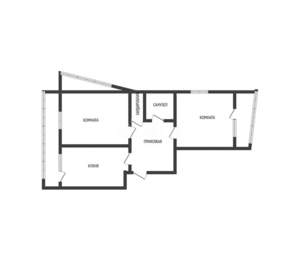 2-к квартира, вторичка, 74м2, 14/15 этаж