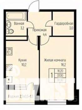 1-к квартира, вторичка, 38м2, 3/4 этаж