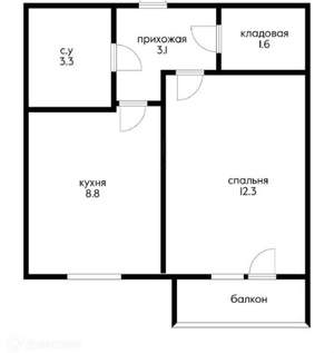 1-к квартира, вторичка, 31м2, 3/4 этаж