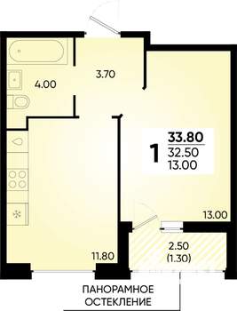 1-к квартира, вторичка, 34м2, 2/18 этаж