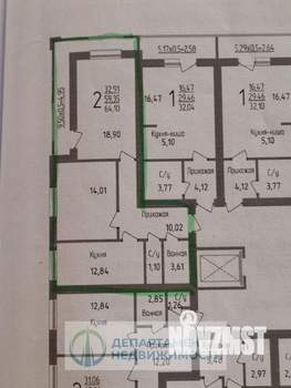 2-к квартира, вторичка, 64м2, 16/16 этаж