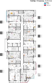 2-к квартира, вторичка, 69м2, 16/24 этаж