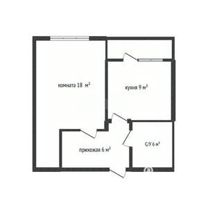 1-к квартира, вторичка, 42м2, 1/3 этаж