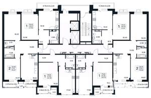1-к квартира, вторичка, 55м2, 2/12 этаж