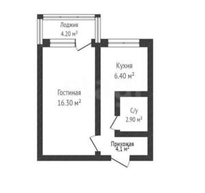1-к квартира, вторичка, 30м2, 2/5 этаж