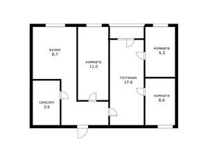 4-к квартира, вторичка, 61м2, 2/5 этаж