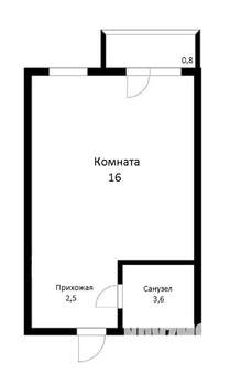 Студия квартира, вторичка, 23м2, 1/5 этаж