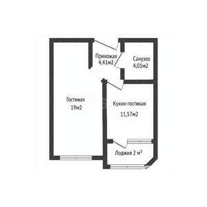 1-к квартира, вторичка, 39м2, 19/22 этаж