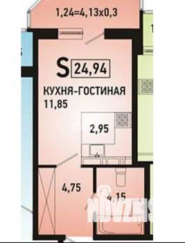Студия квартира, вторичка, 24м2, 6/18 этаж