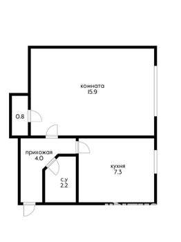 1-к квартира, вторичка, 31м2, 2/5 этаж
