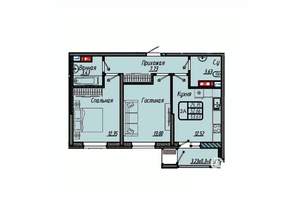 2-к квартира, вторичка, 54м2, 7/9 этаж