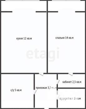 1-к квартира, вторичка, 36м2, 4/5 этаж