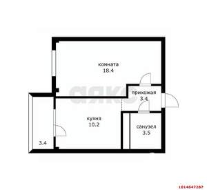 1-к квартира, вторичка, 35м2, 3/9 этаж