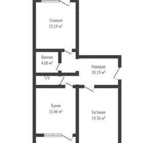 2-к квартира, вторичка, 67м2, 8/16 этаж