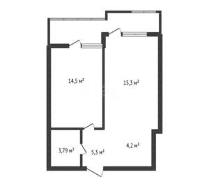 1-к квартира, вторичка, 42м2, 4/18 этаж