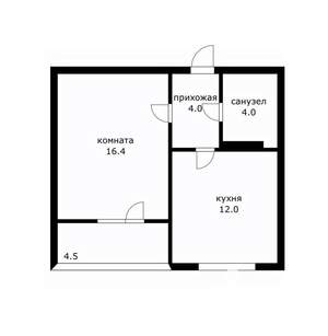 1-к квартира, вторичка, 37м2, 4/16 этаж