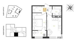 1-к квартира, вторичка, 39м2, 6/9 этаж