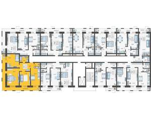 3-к квартира, строящийся дом, 84м2, 2/12 этаж