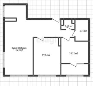 2-к квартира, вторичка, 77м2, 4/9 этаж