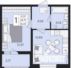 1-к квартира, вторичка, 37м2, 2/8 этаж