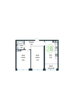 2-к квартира, вторичка, 65м2, 14/24 этаж