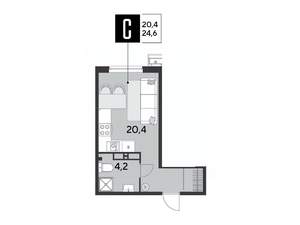 Студия квартира, строящийся дом, 25м2, 11/18 этаж