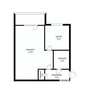 1-к квартира, вторичка, 31м2, 2/5 этаж