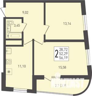 2-к квартира, вторичка, 61м2, 19/24 этаж