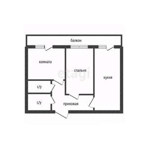 2-к квартира, сданный дом, 56м2, 12/17 этаж